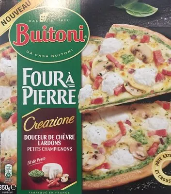 Pizza douceur de chèvre Lardons Buitoni , code 7613035974272