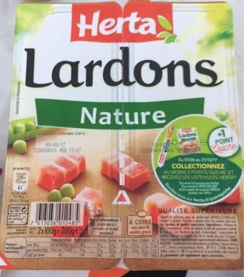 Lardons nature 2x100g Lardons nature Herta 200 g (2x100g), code 7613036012485