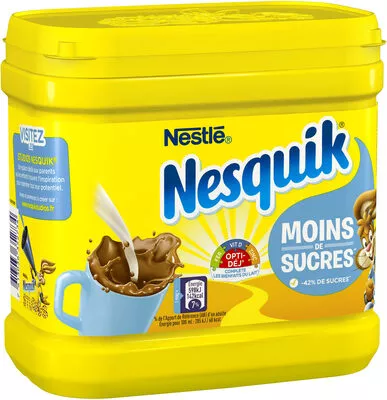 NESQUIK Moins de Sucres Poudre Cacaotée boîte Nestlé, Nesquik 650 g, code 7613036352734