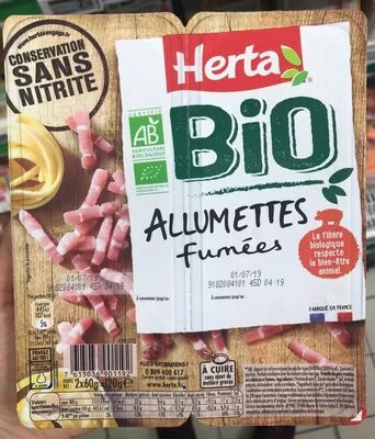 Allumettes fumées bio Herta 120g (2 x 60 g), code 7613036901192