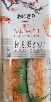 Rice Sandwich hot & spicy shrimps Migros 240g, code 7613269852056