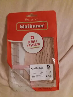 Poulet pastrami Malbruner 100 g, code 7613292306199