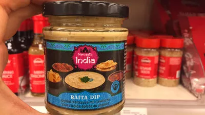 Raita dip sauce froide épicée au yogourt Migros,  Namaste india 175g, code 7613312070970