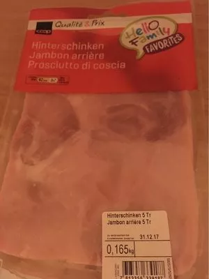 Jambon Arrière Coop 165 g, code 7613356339187