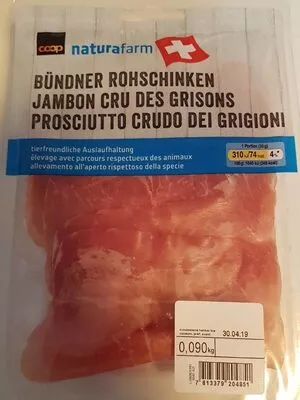 Jambon cru des Grisons Coop 90 g, code 7613379204851