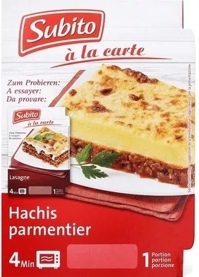 Hachis parmentier Subito, Migros 300 g, code 7616800213538