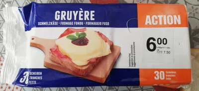 Gruyère fondu tranches Migros 600g, code 7617027716383