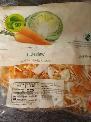 Coleslaw râpé Migros Bio , code 7617027855402