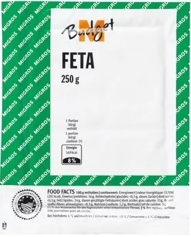 Feta M-Budget, Migros 250 g, code 7617027981729