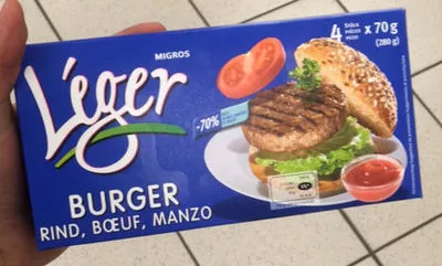 Burger boeuf Léger, Migros 280 g, code 7617100037954