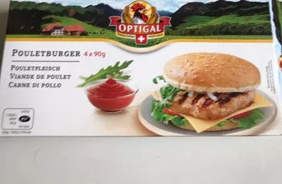 Pouletburger Optigal, Micarna, Migros, M Budget 460 g e (4 * 90 g), code 7617100200341