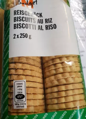 Biscuits au riz M-Budget, Migros 500 g, code 7617400036503