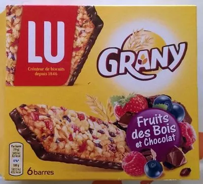 Barres chocolat fruits des bois LU, Mondelez 114 g E (6 * 19 g), code 7622210617712