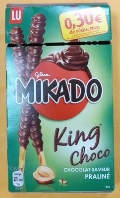 Mikado King Choco Chocolat saveur Praliné LU, Mikado, Kraft Foods, Mondelez 51 g, code 7622300743017