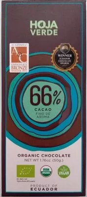 Chocolate 66% cacao fino de aroma hoja verde , code 7862109950777