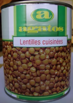 Lentilles cuisinées Agatos 800 g (530 g net égoutté), code 8000066095127