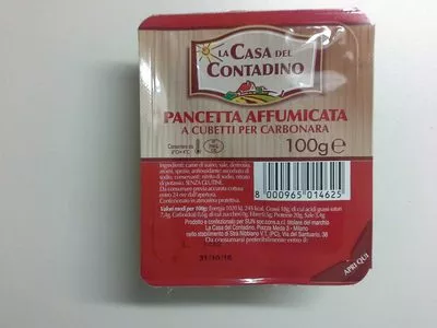 Pancetta Affumicata a cubetti per carbonara la casa del contadino 100g, code 8000965014625