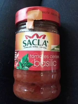 Tomates cerises basilic Sacla 190g, code 8001060023697