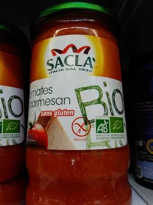 Sauce tomates permesan sans gluten, bio SACLA 345 g, code 8001060026704