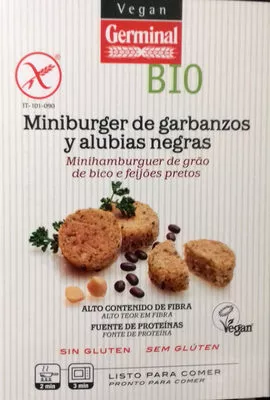 Minibugers de garbanzos y alubias negras Germinal Bio Vegan,  Germinal Bio,  Germinal 160 g, code 8001091000735