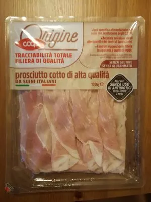 Prosciutto cotto di alta qualità COOP, Origine 130g, code 8001120928092