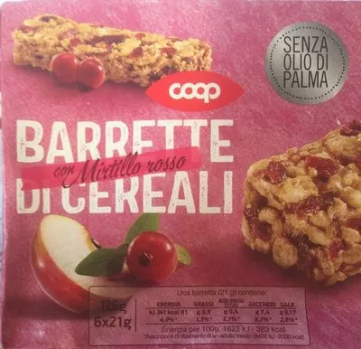 Barrette di cereali con mirtillo roso Coop 126 g, code 8001120936394