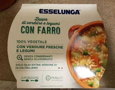 Zuppa di verdure e legumi con farro Esselunga 620 g, code 8002330003852