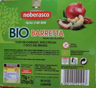 bio barretta noberasco 75 gr. (25 grx3), code 8005120221047