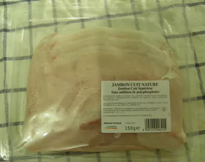 Jambon cuit nature tranché Sans marque, Montorsi 150 g, code 8005153006215