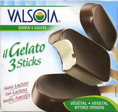 Polos de soja recubiertos con chocolate Valsoia 250 g (3 x 84 g), 360 ml (3 x 120 ml), code 8006040008312