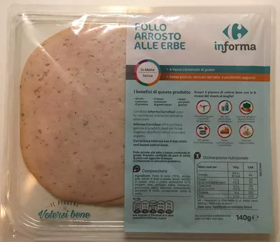 Pollo arrosto alle erbe Carrefour, informa 140 g, code 8012666033997