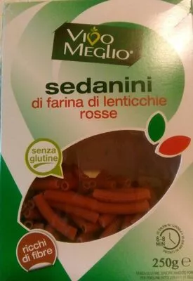 Sedanini di farina di lenticchie rosse VivoMeglio 250gr, code 8019730069524