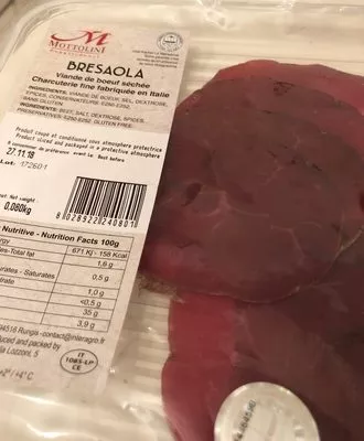 Bresaola  0,080 kg, code 8028922240801