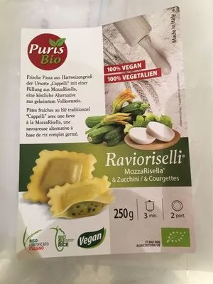 Ravioriselli Courgettes 250G Au Riz Complet Vegan Puris Bio , code 8032754340615