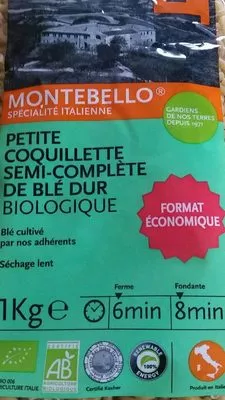 Petite coquillette semi-complete de blé dur Montebello 1 Kg, code 8032891768945