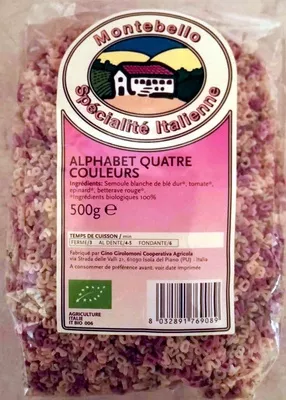 Alphabet Quatre Couleurs Montebello 500 g, code 8032891769089