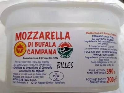 Mozzarella di bufala campana bille Sans Marque 200 g, code 8033629810639