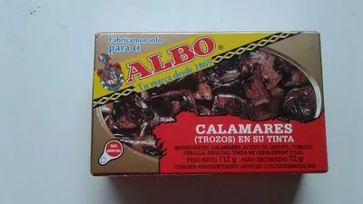 Calamares troceados en su tinta Albo 112 g, code 8410032004440