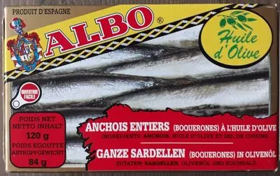 Anchois entiers à l'huile d'olive Albo 84 g, code 8410032004976