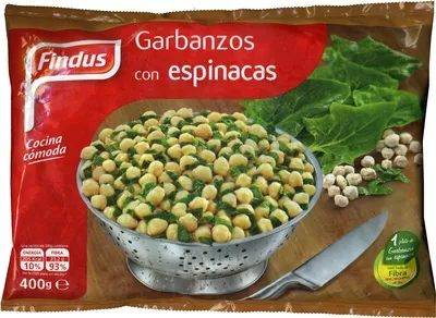 Garbanzos con espinacas Findus 400 g, code 8410092100748