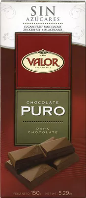 Chocolate 0% Azucares añadidos Valor 150 g, code 8410109003161