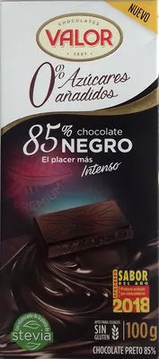 Chocolate negro 85% 0% Azúcares añadidos Valor 100 g, code 8410109109832