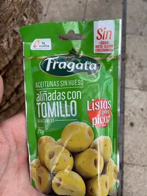 Aceitunas sin hueso aliñadas con tomillo Fragata , code 8410134011797