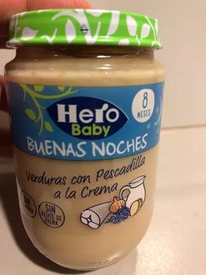 Buenas noches verduras con pescadilla a la crema Hero baby 6 x 190 g, code 8410175034427