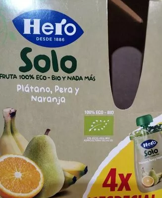 Solo fruta  Plátanl, Pera y Naranja Hero , code 8410175076991