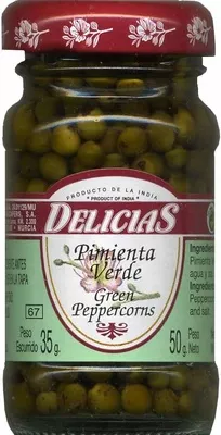 Pimienta Verde Delicias 50 g (neto), 35 g (escurrido), 67 ml, code 8410182650030