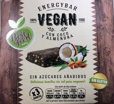 Energybar Vegan coco y almendra  60 g, code 8410191682923