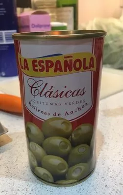 Clásicas aceitunas rellenas de anchoa lata 150 g La Española 350g, code 8410226011537