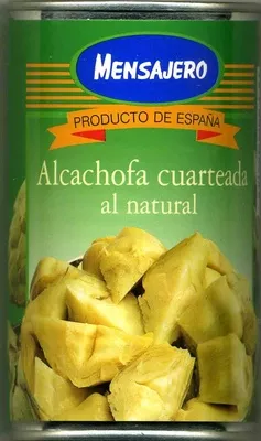 Alcachofa cuarteada natural Mensajero 390 g (neto), 240 g (escurrido), 425 ml, code 8410244116436