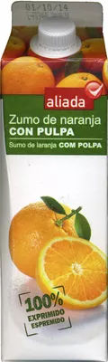 Zumo de naranja exprimida refrigerado con pulpa "Aliada" Aliada 1 l, code 8410261593807